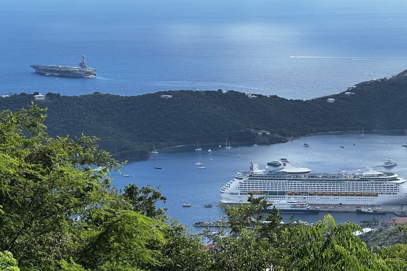 View of Crown Bay and USS IWO JIMA65