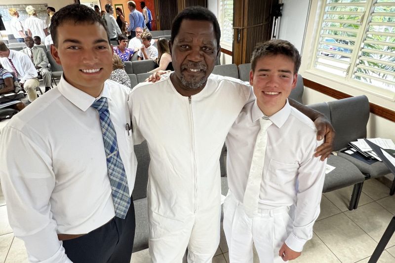 Elroy with the Elders at his baptism30