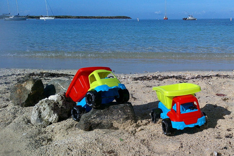 Toy Trucks on Brewers Bay Beach1