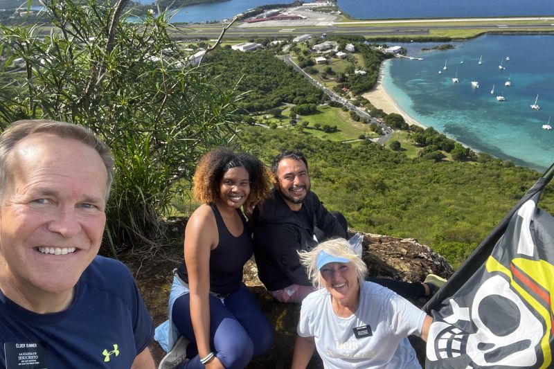With Dennis and Damasel on top of Brewers Bay Cliff45
